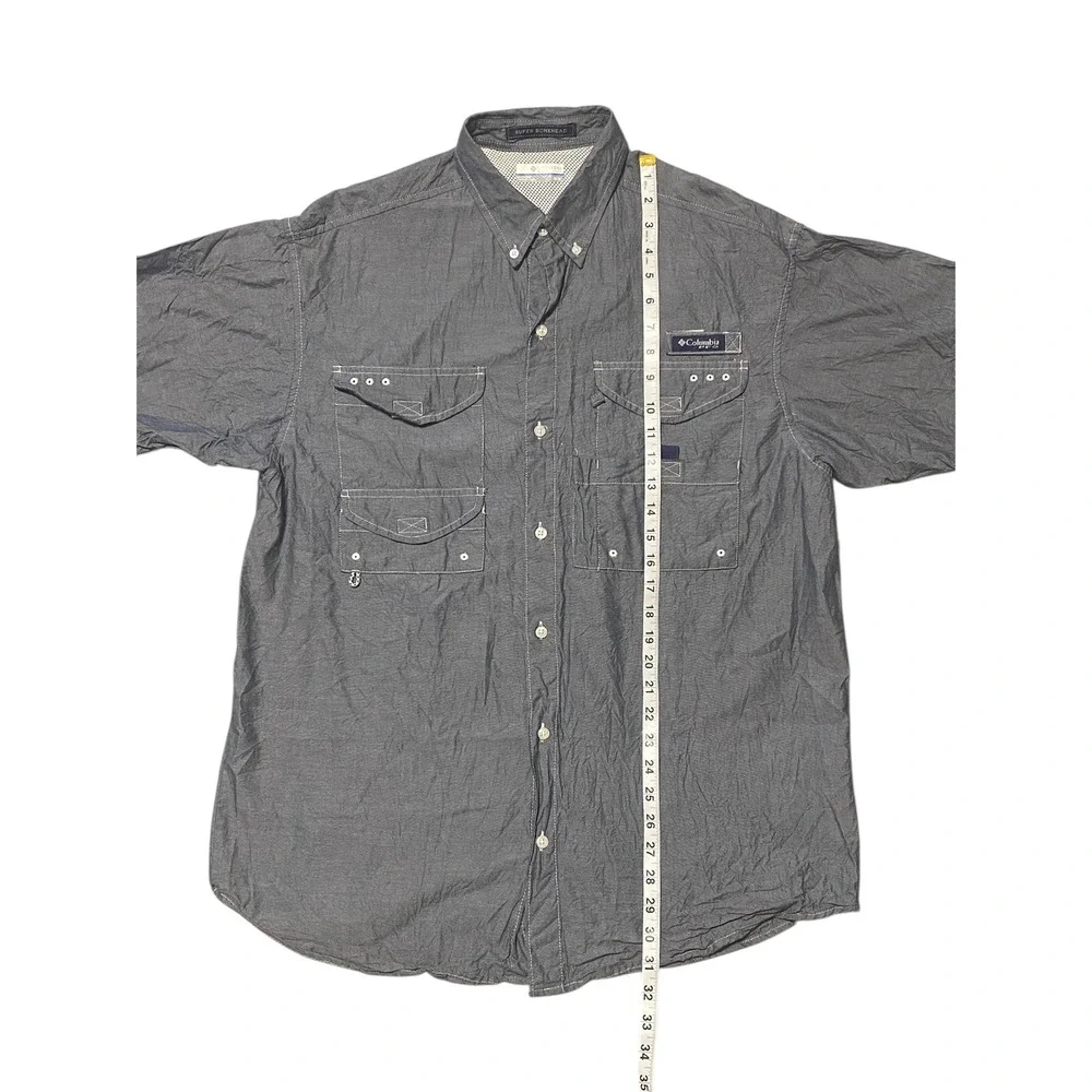 Columbia PFG Super Bonehead Mens Gray Short Sleeve Fishing Shirt Medium FM7030 - Picture 6 of 7